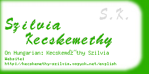 szilvia kecskemethy business card